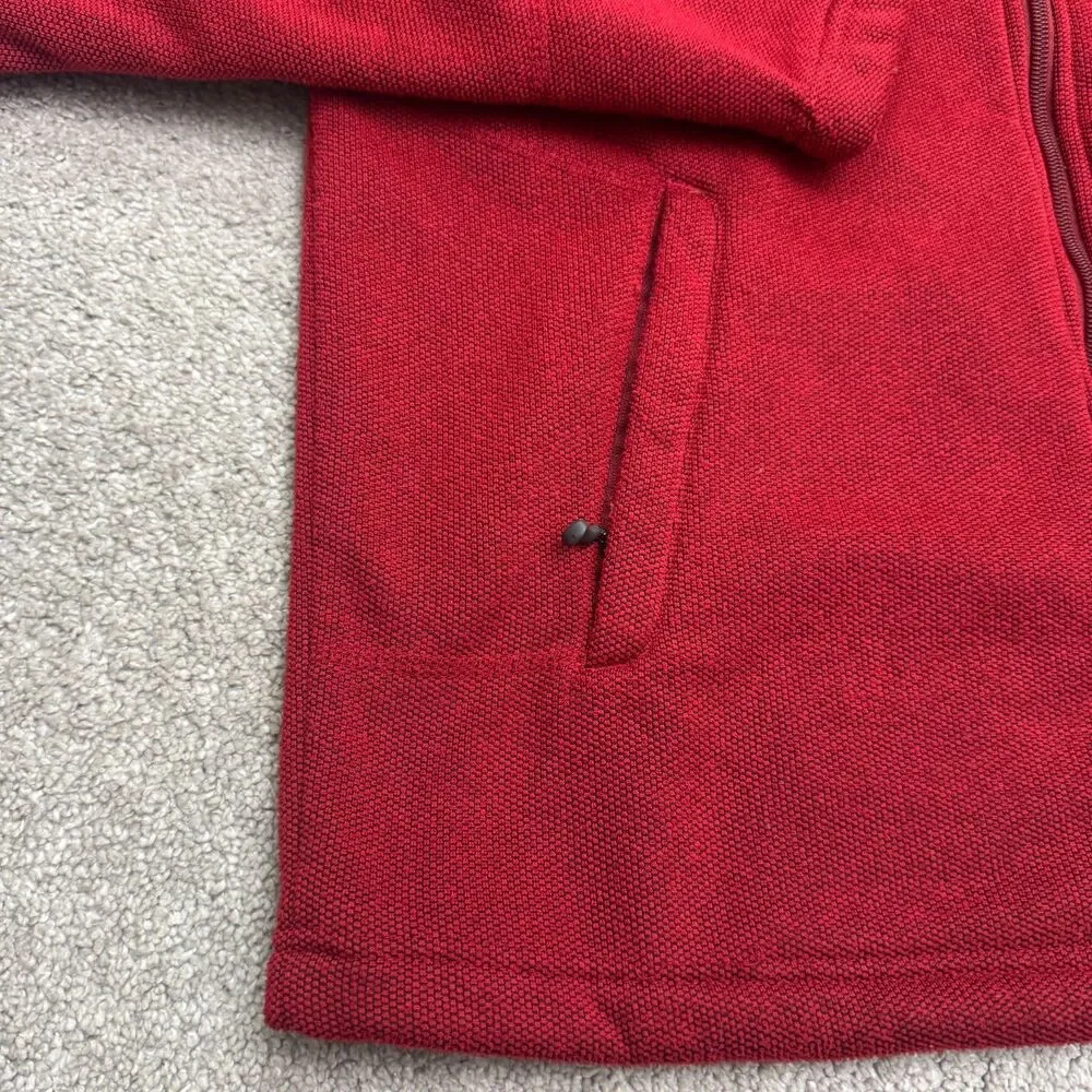 Port Authority Xfinity Pique Fleece Jacket Men Small Red Full Zip Pocket Outdoor